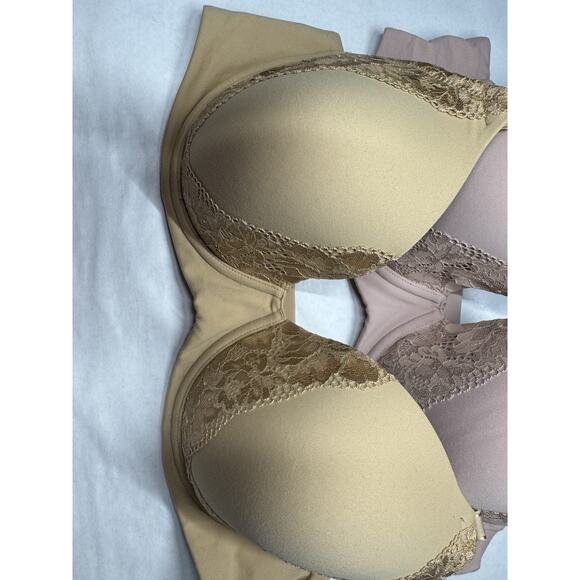 Soma Embraceable Perfect Coverage Bra Set – 38D Nude & Blush Lace T-Shirt Bras - Picture 3 of 11